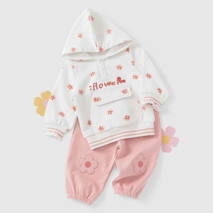 gurcooc Baby Clothing Set Baby Girl Clothing Long Sleeve Floral Hoodies Long Trousers Outfit Clothing 6-30 Months