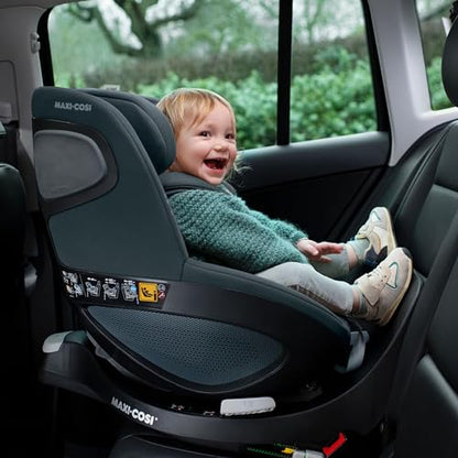 Maxi-Cosi Pebble 360 i-Size Babyschale Drehbar, Neugeborenen Autositz 360 Grad, 0–15 Monate (40–83 cm), Drehung mit einer, ClimaFlow, Easy-In-Gurt, G-CELL Seitenaufprallschutz, Essential Green