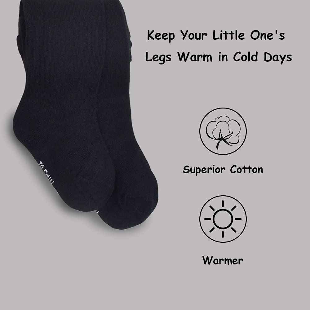 SPTRAMLE Baby Tights Girls Tights - 3 Pairs for Toddlers (0-2 Years) Cotton Tights, Baby Comfortable Breathable 9 Months 18 Months
