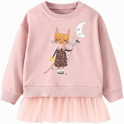 LitBud Mädchen Sweatshirts Einhorn Pullover für Kleinkind Kleidung Top Langarm Jumper Rundhals T Shirt Herbst Winter für Kinder Größe 1-7 Jahre