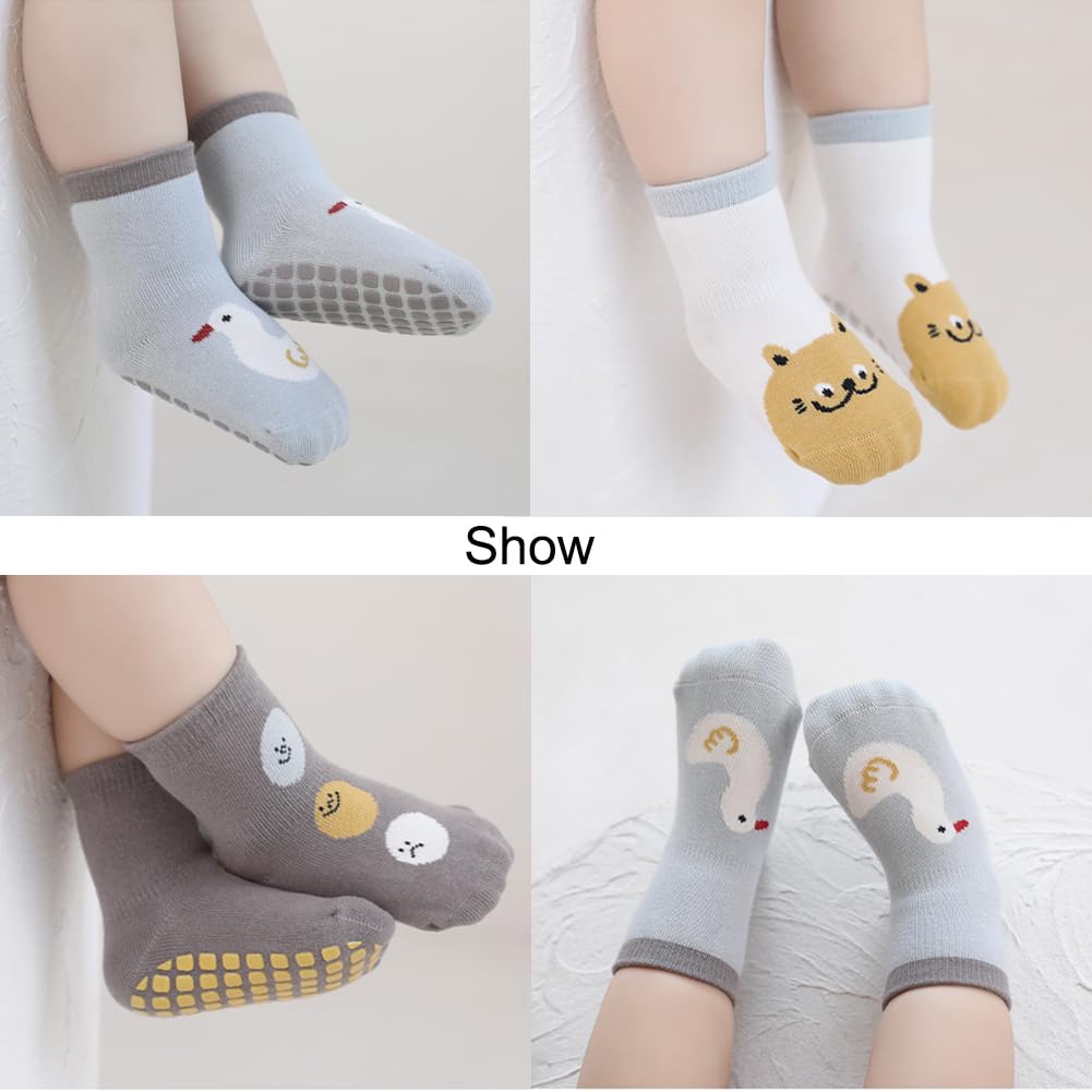Rutschfeste Socken für Baby Mädchen Jungen 5 Paar Kinder Anti Rutsch Socken Sportsocken Stoppersocken