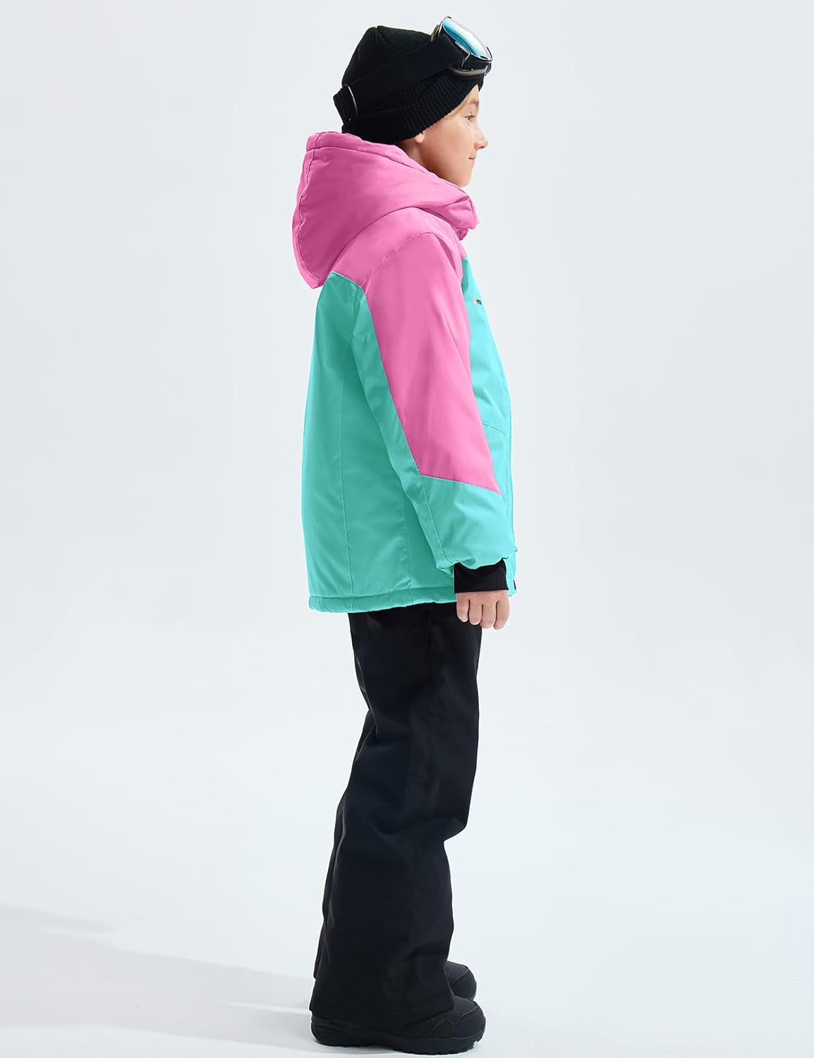 Gemyse Boys' Waterproof Ski Jacket, Windproof Fleece Jacket, Outdoor Winter Jacket, Rain Jacket with Hood