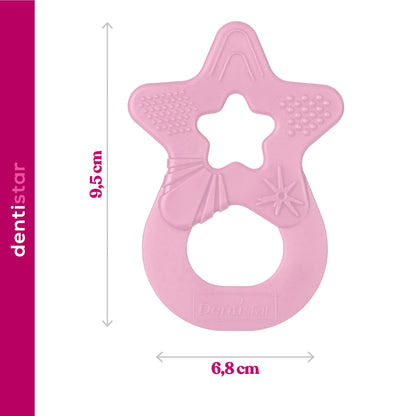 Dentistar Beißring 2er-Set – Teether für Babys & Kleinkinder ab 3 Monate – Baby Beißring mit Griff aus weichem Material zur Zahnungshilfe & Massage – Made in Germany – Pink & Lila