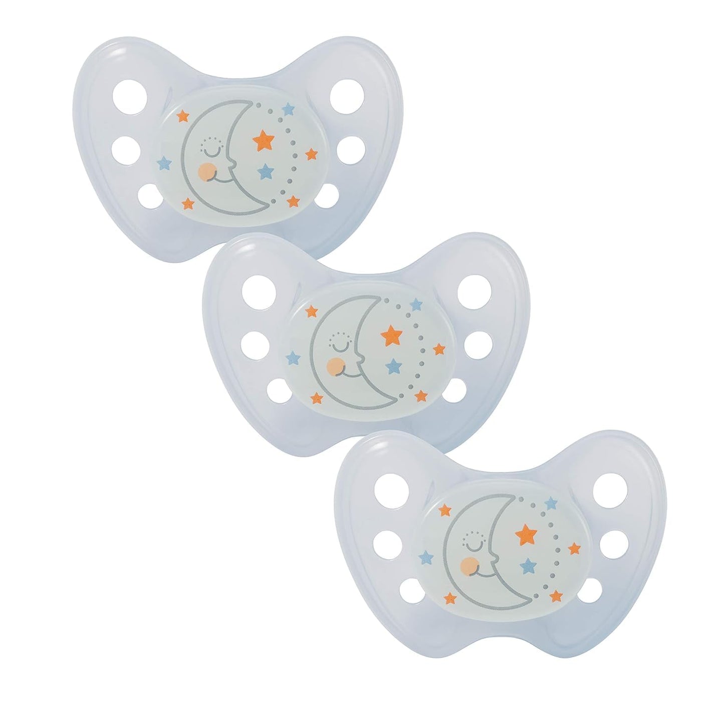 dentistar Night Silikon Schnuller 3er-Set - Größe 1 Schnuller 0-6 Monate - Glow in the Dark Nuckel mit Dentalstufe – BPA-frei – Made in Germany - Katze, Rosa - Meloni2