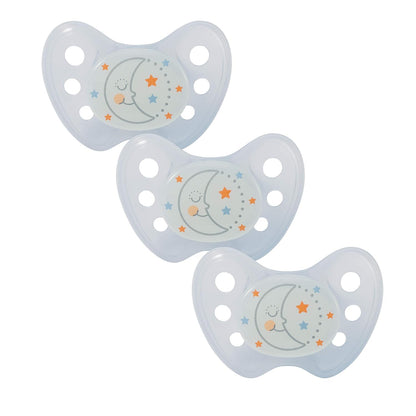 dentistar Night Silikon Schnuller 3er-Set - Größe 1 Schnuller 0-6 Monate - Glow in the Dark Nuckel mit Dentalstufe – BPA-frei – Made in Germany - Katze, Rosa - Meloni2
