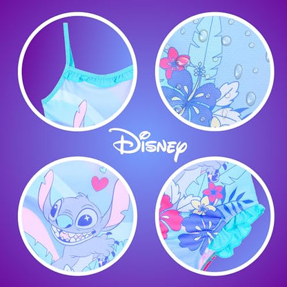 Disney Girls Stitch Swimsuit Rainbow One Piece Swimsuit for Girls Sizes 3 to 8 Years