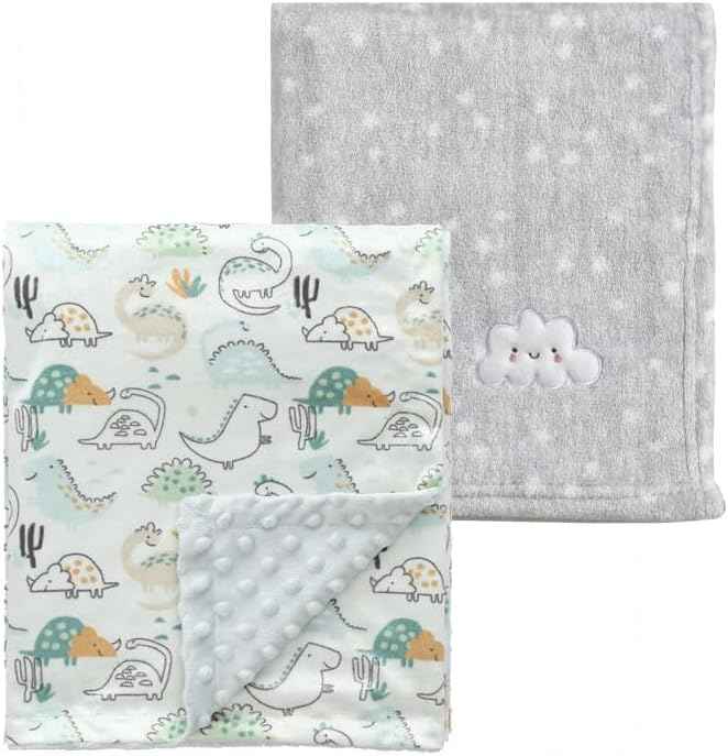 CREVENT Kleine Flauschige warme Baby-Überwurfdecke für Jungen, Kleinkinder, Kinderbett, Kinderwagen, 75 cm x 100 cm, graue Wolke