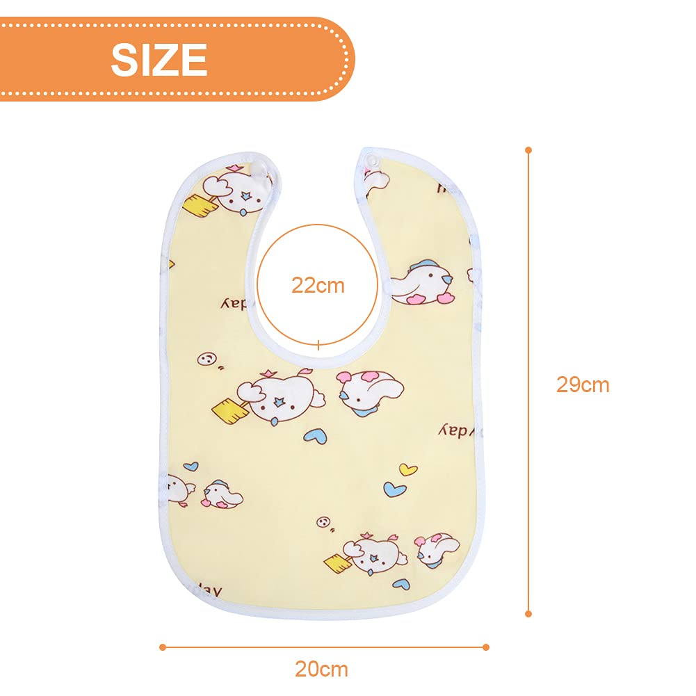 Vicloon Baby Bibs, 10 Pack Soft Absorbent and Waterproof Bibs Dribble Bibs Burp Cloths Baby with Snap Fastener for Baby Boys and Girls Toddlers 