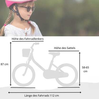 MIRAVO Kinderfahrrad Fahrrad Kinder Ab 2 Bis 8 Jahre Mit Stützrädern Schubstange V-Brake Bremsen Rückstrahl Aufkleber 12 16 20 Zoll Radgröße Korb Für Mädchen Misty - Meloni2
