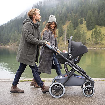 Maxi-Cosi CabrioFix i-Size, Babyschale, 0–12 Monate, max. 12 kg, leichter i-Size Kindersitz (3,2 kg), Sonnenverdeck, gepolsterter Sitz, für viele Maxi-Cosi Kinderwagen, Essential Green - Meloni2
