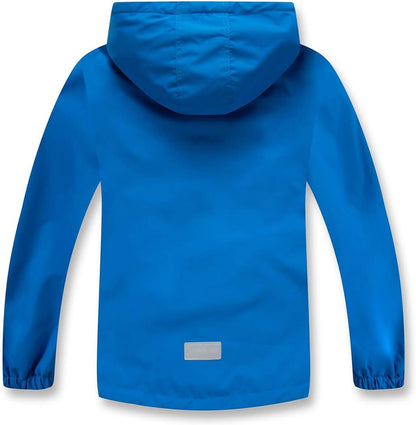 YoungSoul Children's Waterproof Rain Jacket with Removable Hood
