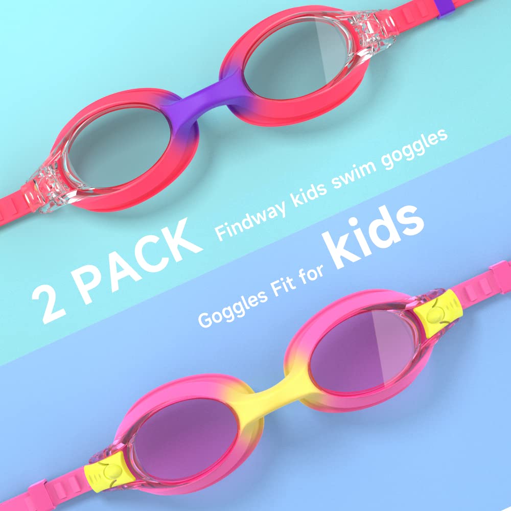 Findway Schwimmbrille Kinder,Schwimmbrille für Kinder Jungen Mädchen Junior, UV-Schutz Anti Nebel Kinder Schwimmbrille für Alter 3-12 Jahre