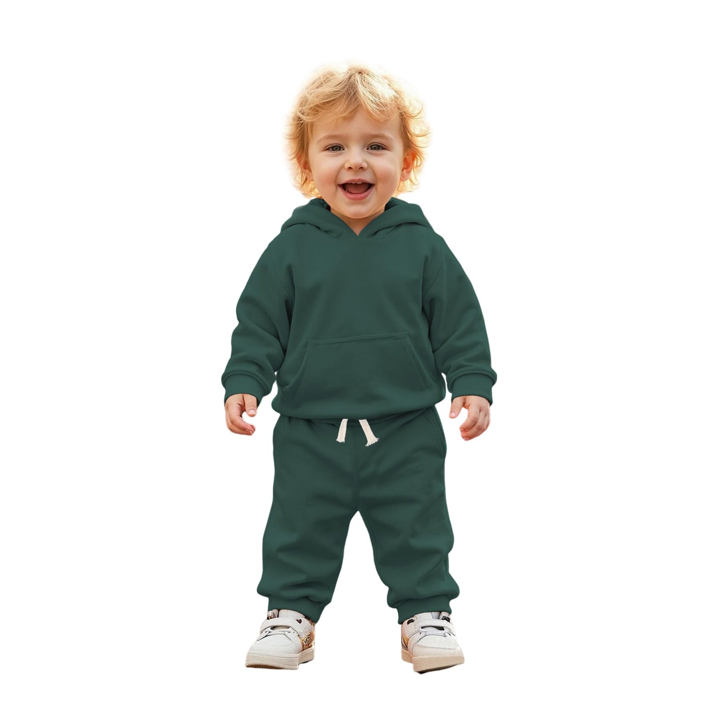 BOUTIKOME Baby Clothing Boys Girls Outfits Newborn Baby Clothing Hoodie and Trousers Two Piece Set with Hood Warm Soft Long Sleeve Shirt Plain Children's Hoodie 
