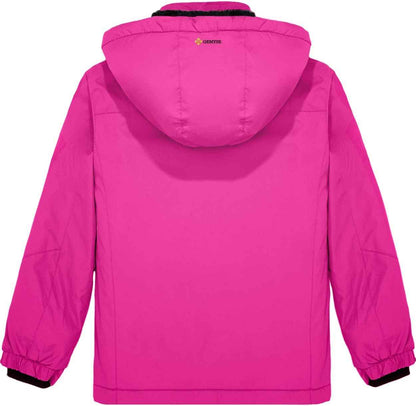 Gemyse Boys' Waterproof Ski Jacket, Windproof Fleece Jacket, Outdoor Winter Jacket, Rain Jacket with Hood