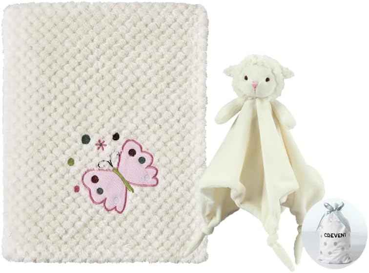 CREVENT Kleine Flauschige warme Baby-Überwurfdecke für Jungen, Kleinkinder, Kinderbett, Kinderwagen, 75 cm x 100 cm, graue Wolke