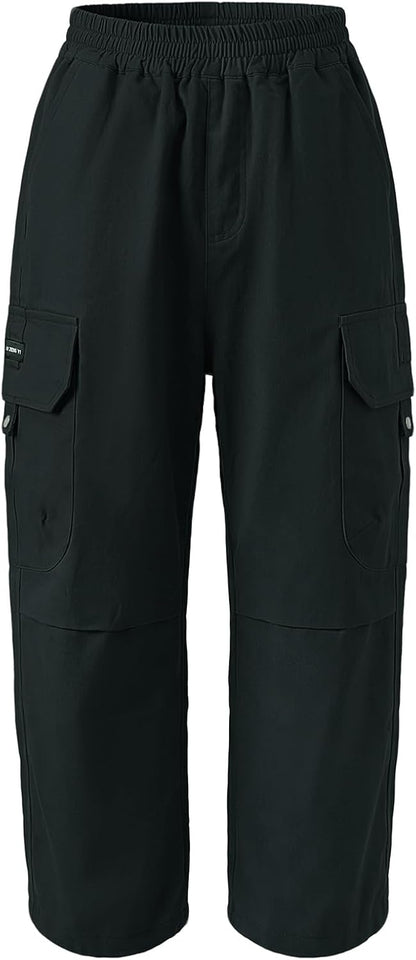 Cargohose Jungen Baggy Jogginghose Baumwollhose Kinder Gr.122-170 | Jungs Jogger Hose, Elastische Taille, Cargo Hosen, Weites Bein Freizeithose, mit Taschen, Atmungsaktiv Streetwear Sporthose