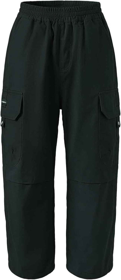 Cargohose Jungen Baggy Jogginghose Baumwollhose Kinder Gr.122-170 | Jungs Jogger Hose, Elastische Taille, Cargo Hosen, Weites Bein Freizeithose, mit Taschen, Atmungsaktiv Streetwear Sporthose