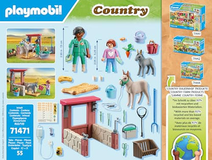 PLAYMOBIL | Country | Tierarzteinsatz bei den Eseln |Spielzeug für Kinder ab 4 Jahren | 71471
