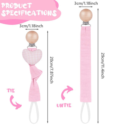 Vicloon Schnullerkette Baumwolle,3 Stück Schnullerkette Baby for Mädchen und Jungs,Baby Schnullerkette Clip Geschenk zum Baby -Bär