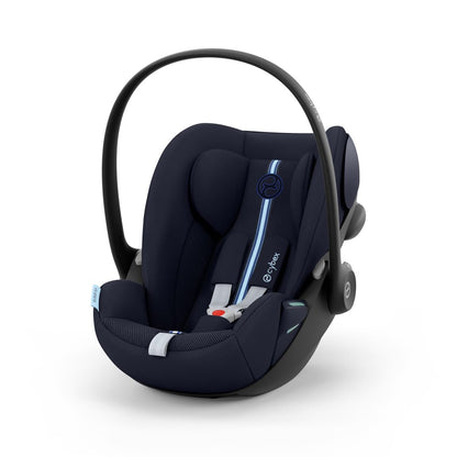 CYBEX Gold Babyschale Cloud G i-Size Comfort, Inkl. Neugeboreneneinlage, Ab Geburt bis ca. 24 Monate, Für Kinder ab 40 cm bis 87 cm, Max. 13 kg, Moon Black - Meloni2