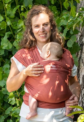 manduca Sling - Babytragetuch - Elastische Babytrage für Neugeborene von der Geburt bis zu 15 kg - Bio-Baumwolle - GOTS zertifiziert