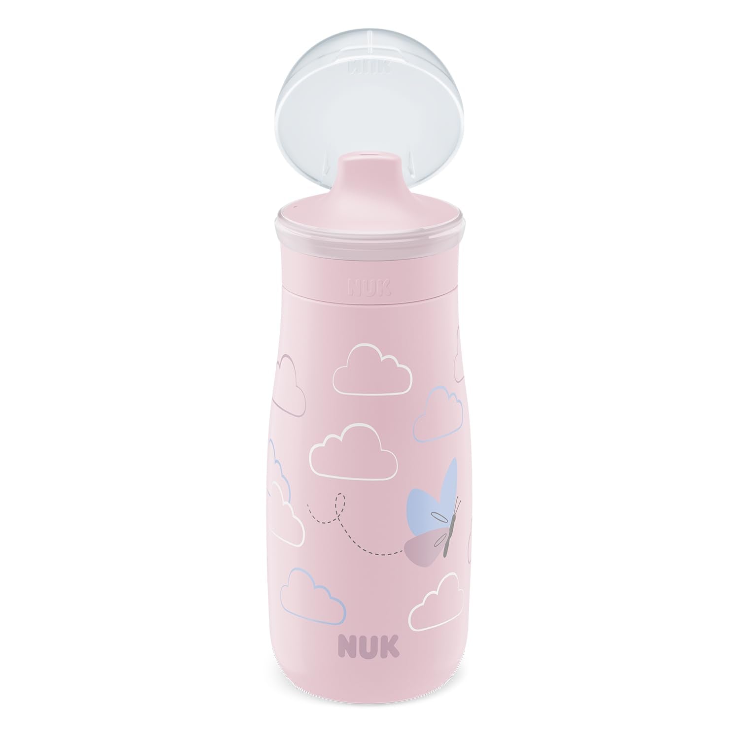 NUK Kiddy Cup Night Trinklernflasche | Schnabeltasse mit Leuchteffekt | 12+ Monate | Auslaufsicher mit harter Trinktülle | Clip und Schutzkappe | BPA-frei | 300 ml | Planeten (blau), 10255678 - Meloni2