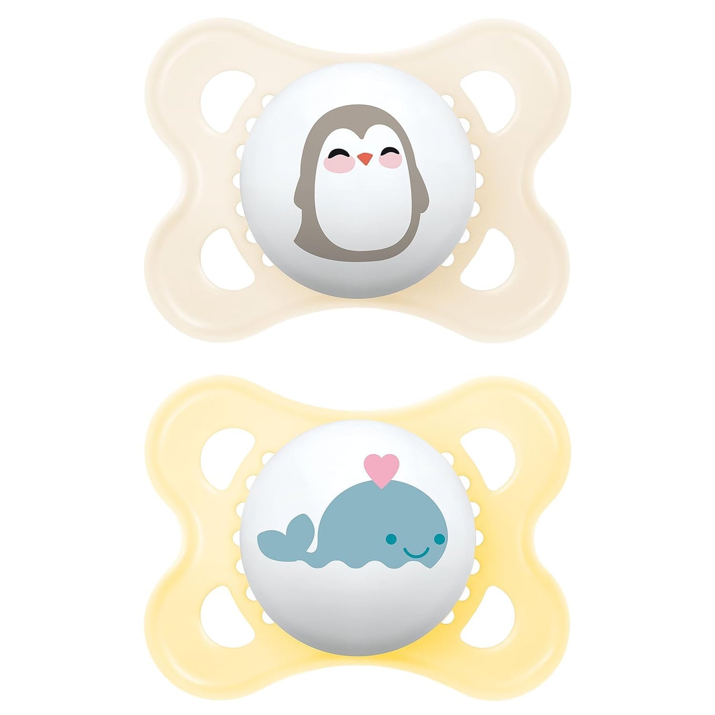 MAM Original Schnuller im 2er-Set, zahnfreundlicher Baby Schnuller aus nachhaltigen & bio-erneuerbaren Materialien, Sauger aus MAM SkinSoft Silikon, mit Schnullerbox, 0-6 Monate, Hase/Reh - Meloni2