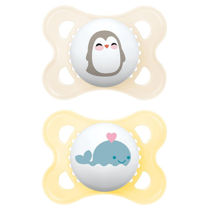 MAM Original Schnuller im 2er-Set, zahnfreundlicher Baby Schnuller aus nachhaltigen & bio-erneuerbaren Materialien, Sauger aus MAM SkinSoft Silikon, mit Schnullerbox, 0-6 Monate, Hase/Reh - Meloni2