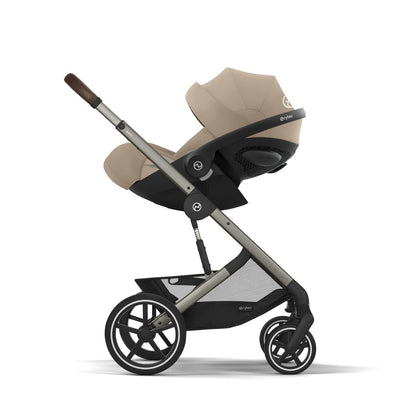 CYBEX Gold Babyschale Cloud G i-Size Comfort, Inkl. Neugeboreneneinlage, Ab Geburt bis ca. 24 Monate, Für Kinder ab 40 cm bis 87 cm, Max. 13 kg, Moon Black - Meloni2