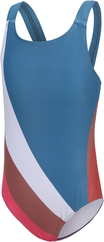 Swimsuit Girls Children One-Piece Swimwear Girls Teenagers Hawaii Elastic Wide Straps Swimsuit 110-164 / 6-16 Years
