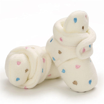 Newborn Warm Winter Booties, Organic Cotton Lining and Non-Slip Stripes, Booties, Sock Shoes for Winter with Soft Sole, Crawling Shoes, Size 0 - 18 Months, Baby Boys and Girls, Prewalker and Toddler Shoes