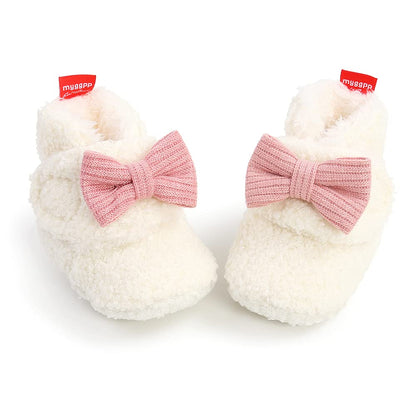 Sehfupoye Toddler Baby Boys Girls Cotton Booties Shoes Striped Soft Sole Newborn First Hiking Shoes Warm Fleece Boots 0-18M