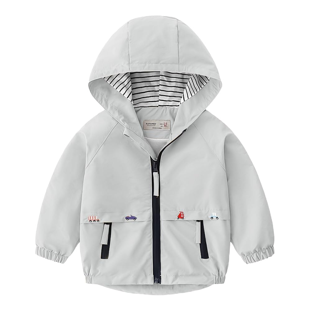 Volunboy Baby Hooded Jackets, Boys Long Sleeve Windproof Coat Cartoon Print Jackets