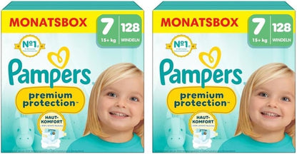 Pampers Premium Protection Größe 1, 180 Windeln, 2kg-5kg, Doppelter Schutz für die Haut und vor Auslaufen