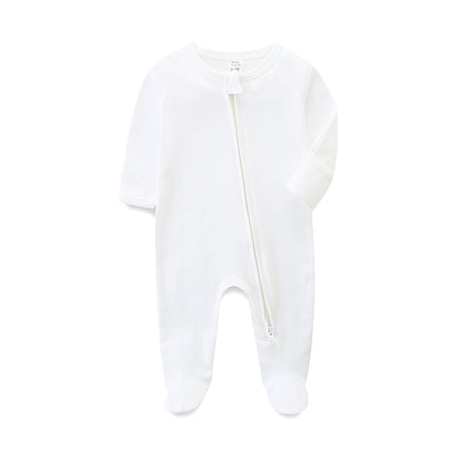 Baby Schlafanzug, Baby Strampler, Neugeborene Strampler Doppelreißverschluss, Baumwolle Langarm Schlafanzug Neugeborene, Schlafstrampler Pyjam Kleidung für Junge Mädchen 0-3 Monate