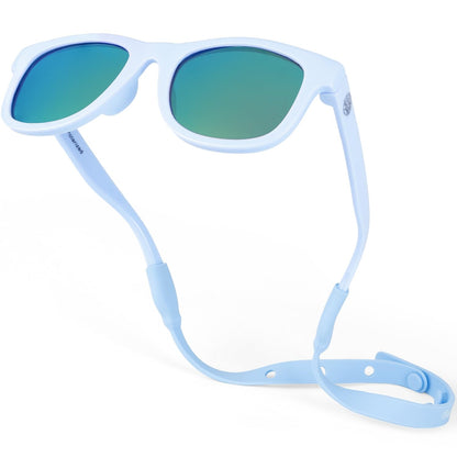 Polarized Baby Sunglasses with Strap - Unbreakable Flexible Toddler Sunglasses for Toddlers Newborn 0-24 Months