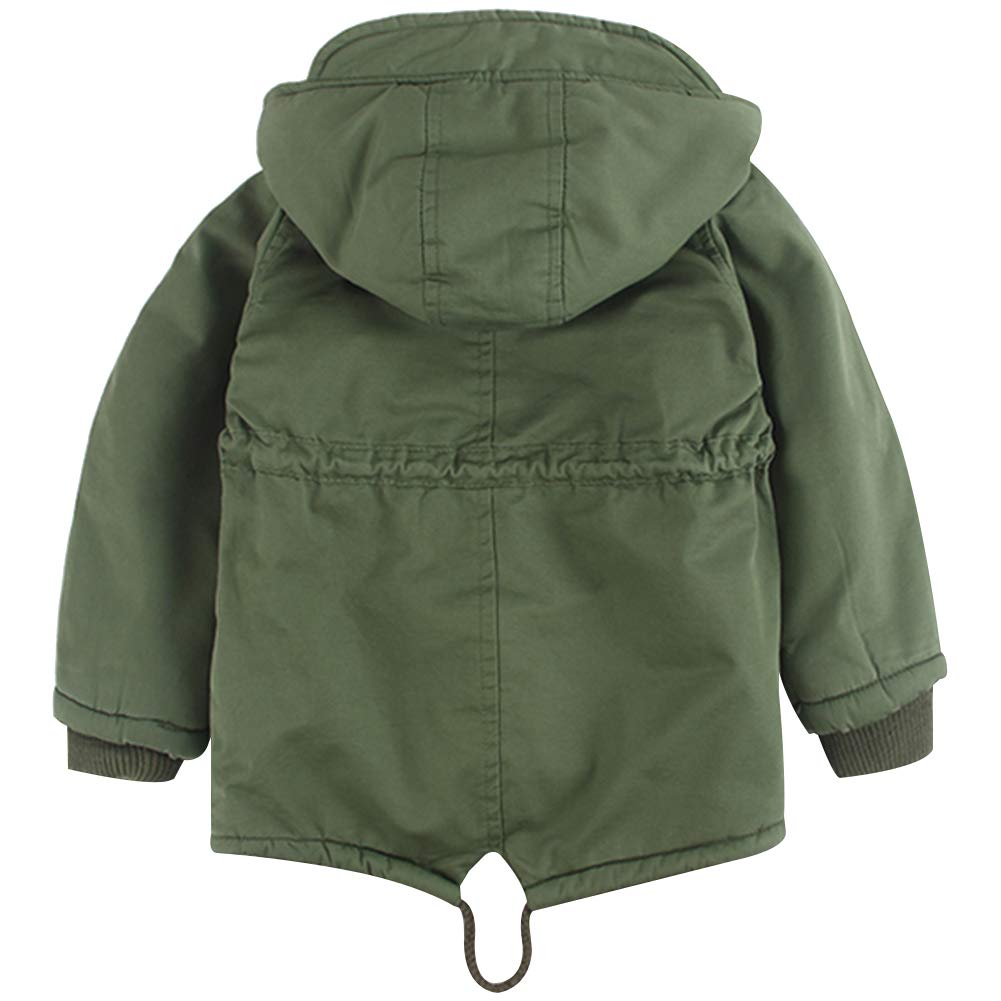amropi Children's Boys Hooded Jacket with Fleece Lining Coat Parka Jacket Outerwear for 3-10 Years