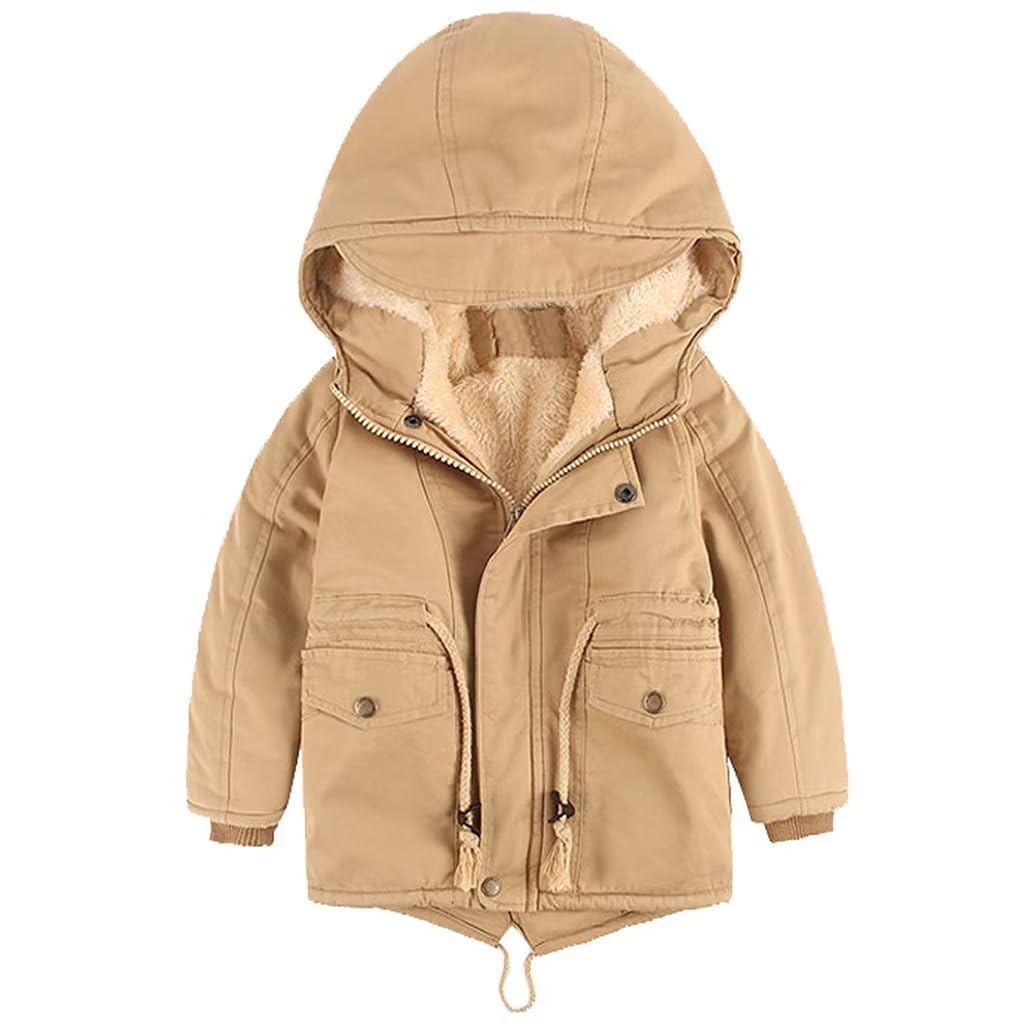 linboo Children's Winter Jacket Boys Girls Warm Lined Blouson Hoodie Thick Coat Parka Baby Winter Coats