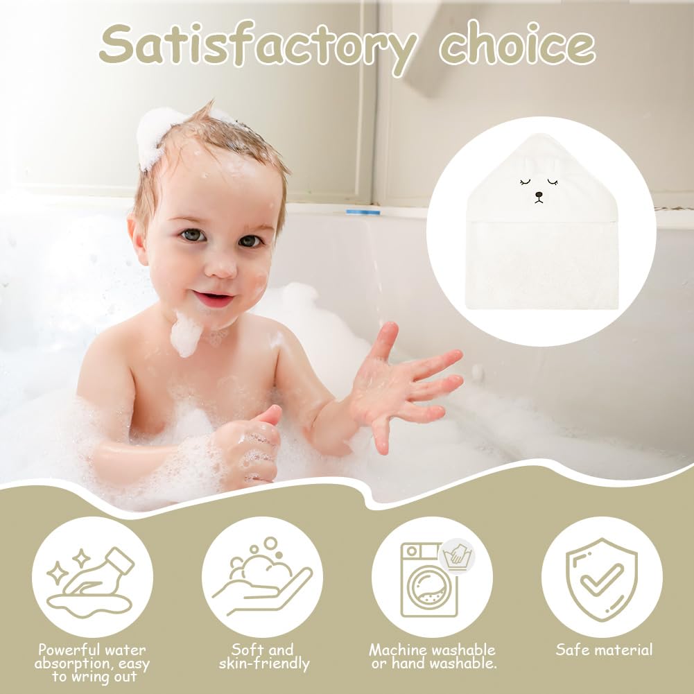 Aolso Hooded Towel Baby, 80 x 80 cm Baby Towel Hood, Baby Wash Cloth, Coral Fleece Baby Towel with Hood for Newborns, Soft and Super Absorbent, Unisex (Grey Elephant)