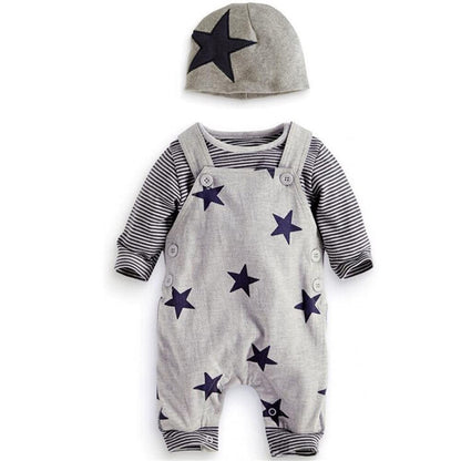 SFreeBo Baby Boys Clothing 3 Pieces Winter Baby Clothing Outfit Set Long Sleeve Cotton Striped Newborn Baby Clothing Boys 3-18 Months