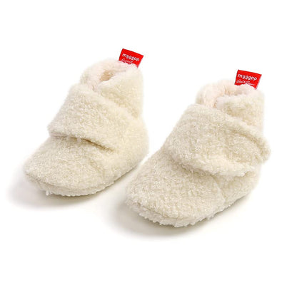 Sehfupoye Toddler Baby Boys Girls Cotton Booties Shoes Striped Soft Sole Newborn First Hiking Shoes Warm Fleece Boots 0-18M