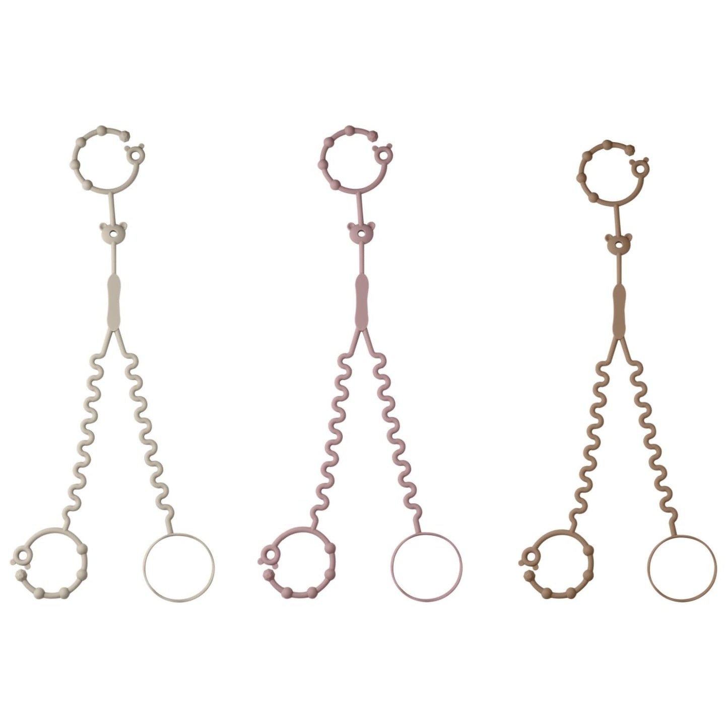 Schnullerkette aus Silikon,Schnullerband für Babys MäDchen und Junge,BPA-frei Sicherheitsgurte für Spielzeug,Einteiliger Schnullerhalter und Beißringspielzeug,2er-Pack (Leopard + Khaki)