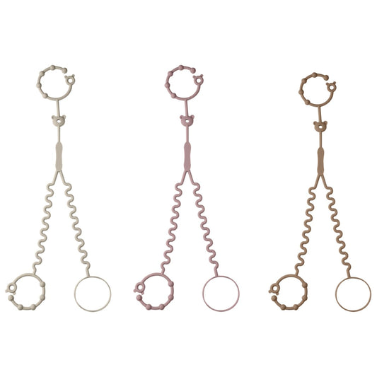 Schnullerkette aus Silikon,Schnullerband für Babys MäDchen und Junge,BPA-frei Sicherheitsgurte für Spielzeug,Einteiliger Schnullerhalter und Beißringspielzeug,2er-Pack (Leopard + Khaki)
