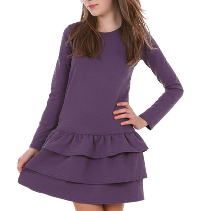 Dykmod Girls Dress Pleated Short Sleeve Long Sleeve Autumn Winter Dresses for Children Festive Winter Dress Flowers Spring Summer Made of Cotton 