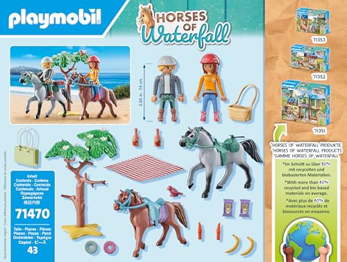 PLAYMOBIL Horses of Waterfall 71496 Pony Carriage, Magical Trip with the Pony, Exciting Adventures at the Waterfall Ranch, Detailed Toy for Children from 4 Years
