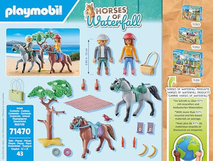 PLAYMOBIL Horses of Waterfall 71496 Pony Carriage, Magical Trip with the Pony, Exciting Adventures at the Waterfall Ranch, Detailed Toy for Children from 4 Years