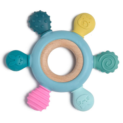 Beißring für Babys, Baby Zahnen Spielzeug aus Silikon, Ruder Greifling Beißspielzeug, BPA-frei Zahnen Nursing Zubehör für 3-6 6-12 Monate Kleinkinder, mädchen Junge Geschenk(Ruder B)