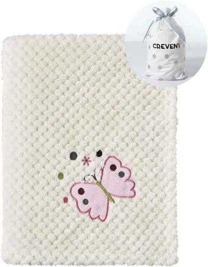 CREVENT Kleine Flauschige warme Baby-Überwurfdecke für Jungen, Kleinkinder, Kinderbett, Kinderwagen, 75 cm x 100 cm, graue Wolke