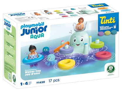 PLAYMOBIL JUNIOR Aqua | Tinti | Buntes U-Boot | nachhaltiges Badewannenspielzeug | Für Kinder ab 1 Jahr | inkl. 3 verschiedenfarbigen Badetabs | 71440