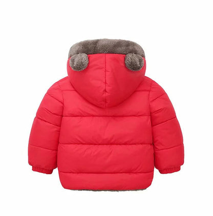 Natashas Baby Children's Winter Jacket Coat with Hood Jacket Warm Baby Cute Plush Bear Ears Boys Girls Cotton Jacket